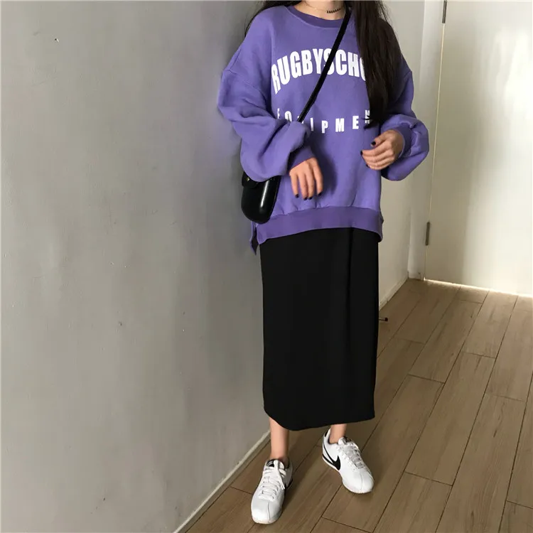 2 цвета Mihoshop Ulzzang Корейская женская модная одежда Харадзюку С буквенным принтом
