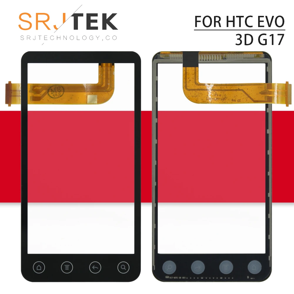 Srjtek экран для HTC Evo 3D G17 сенсорный дигитайзер Переднее стекло объектив сенсорная