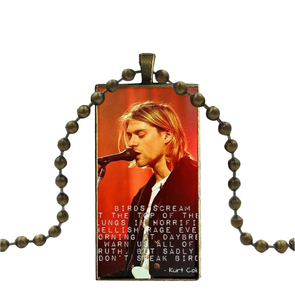 EJ glaze Nirvana Kurt Cobain Гранж рок ожерелье модная Длинная цепочка с прямоугольным