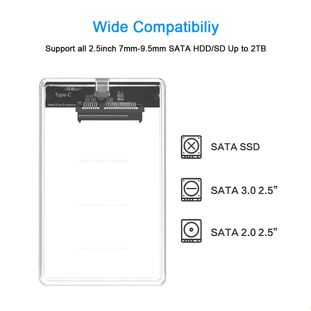 Чехол CHIPAL для жесткого диска 2 5 дюйма Sata на USB 3.1 адаптер типа C бокс Гбит/с
