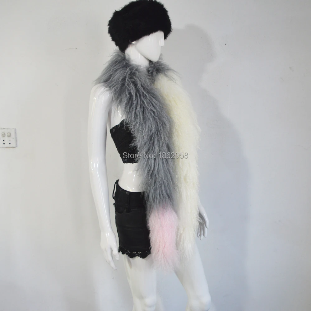 Free Shipping SJ755 170*8CM Australia Popular China Manufactory Women Lamb Fur Boa | Scarf