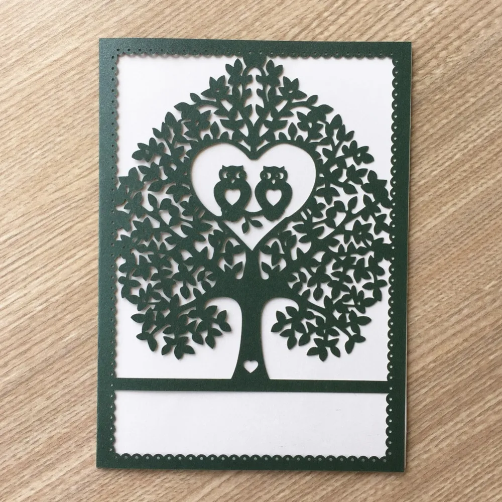 

45pcs Animated Owl Pattern Invitation Card Laser Cut Wedding Invitations Event&Party Supplies Greeting Card