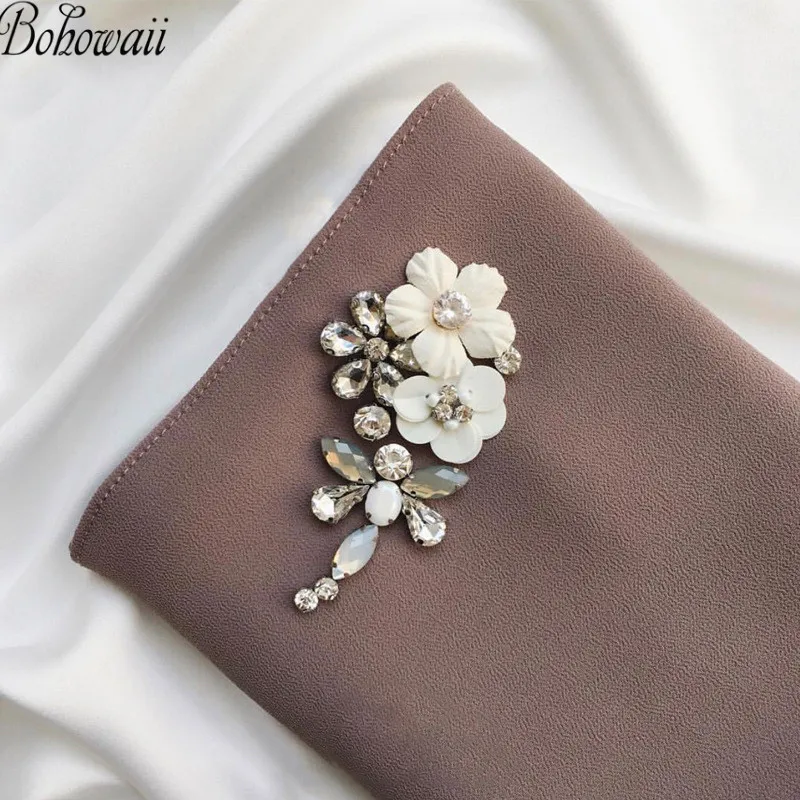 BOHOWAII хиджаб шарф новый дизайн ручной работы горный хрусталь Бисероплетение