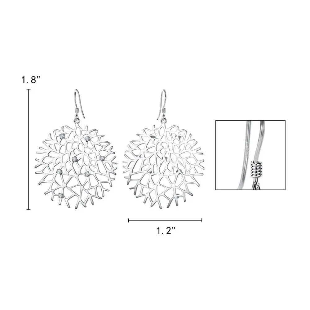 Tuliper Big Dangling Earrings 925 Sterling Silver Women's Cubic Zircon Hook Long Bridal Wedding Party Jewelry | Украшения и