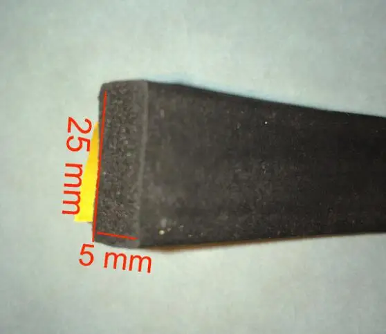 25 x 5mm 2 метра двери окна самоклеющиеся epdm Резиновый вспененный полукруглый уплотнитель и плоская уплотнительная полоса - Цвет: 25 x 5mm