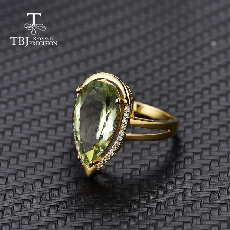 Женское кольцо с аметистом и квартом TBJ2019 украшение из натурального зеленого