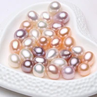 hengsheng real freshwater pearlfine rice round natural pearl beads jewelryoyster pearl strong light high lusternohalf hole
