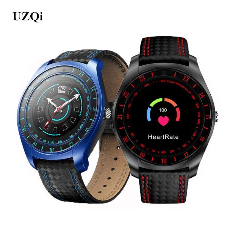 UZQi Smartwatches для мужчин женщин сердечного ритма фитнес Спорт трекер сим карта TF