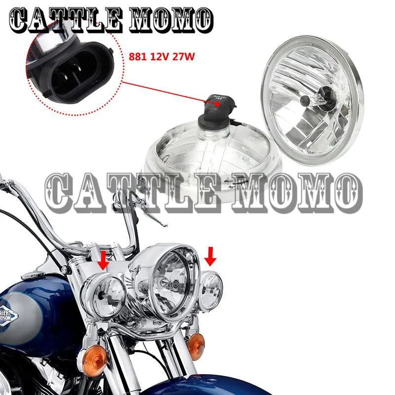 4 1/2&quot Headlights Motorcycle Passing Driving Spot Fog Lights For Harley Street Bob EFI FXDBI FXDB 2006-2011 07 08 2009 2010 Pair |