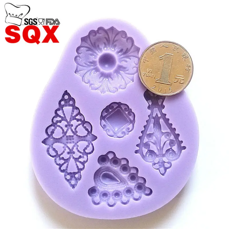 3D Ретро ювелирные изделия Форма Алмаза силиконовая форма для выпечки Sugarcraft торты