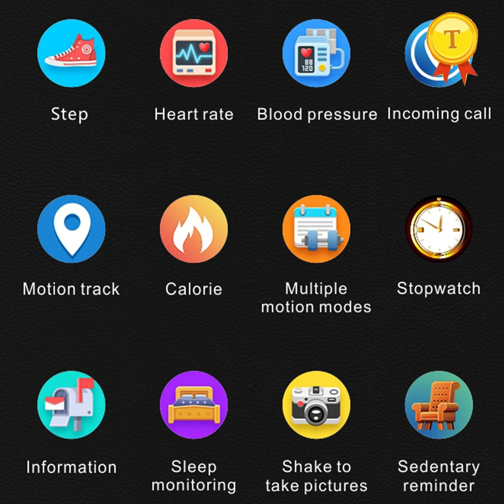 GIAUSA Смарт Часы Heart Rate крови Давление Цвет Экран Фитнес трекер Smartwatch IP67
