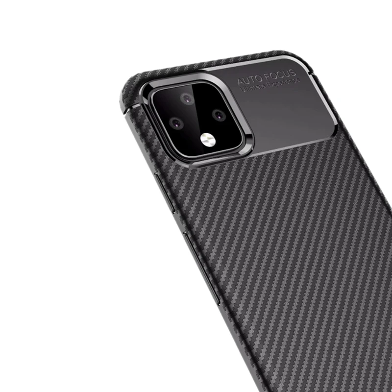 Business Style Case For Gogle Pixel 4 XL 3A Carbon Fiber Pattern Anti-Drop TPU Cover |