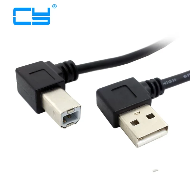 Cy левый Угловой USB 2 0 A папа угловой B 90 градусов принтер сканер|Компьютерные