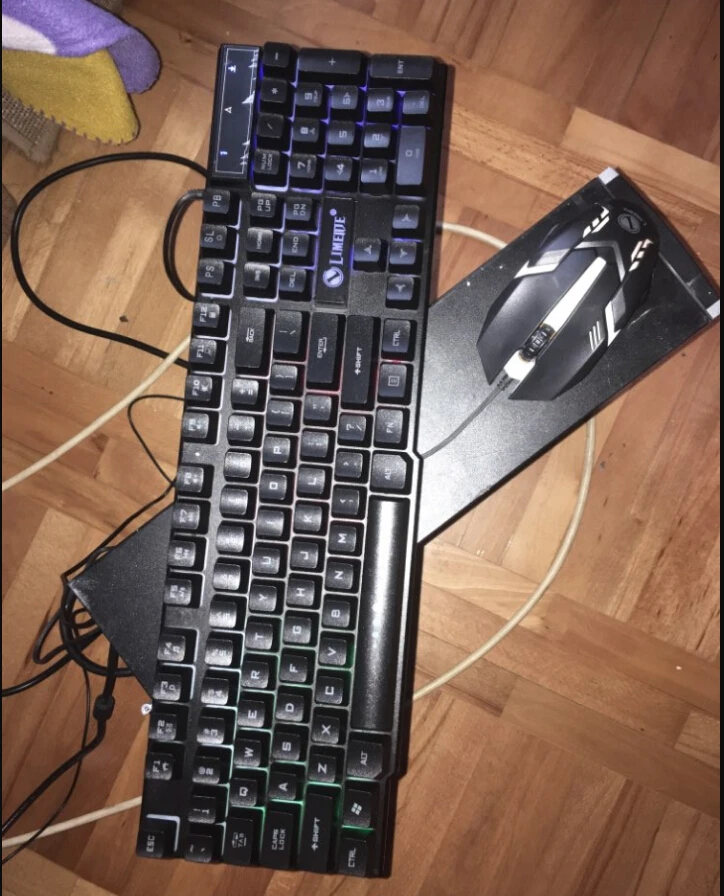 CARPRIE GT300 USB проводной Красочный светодиодный с подсветкой ПК Радуга игровая клавиатура мышь комплект Ju02