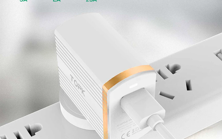TOPK B131Q 18 Вт Quick Charge 3,0 USB Зарядное устройство 1-Порты и разъёмы USB зарядное мобильного телефона Зарядное устройство для samsung Xiaomi huawei переходник разъема стандарта ЕС и США