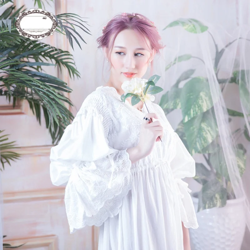Новинка 2019 года Женская весенне осенняя одежда в стиле дворца милая хлопковая