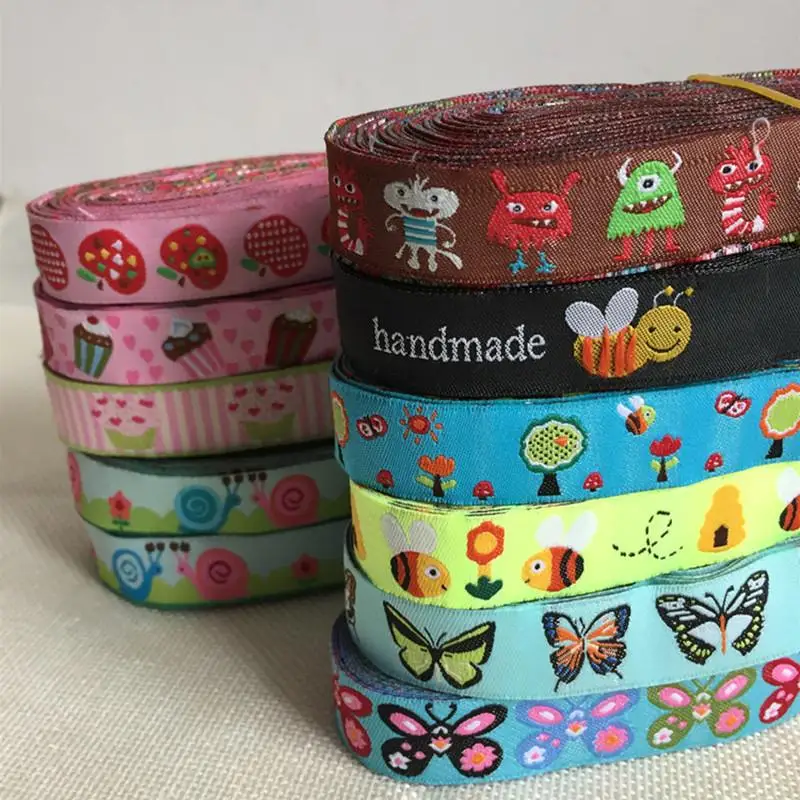 10 Colors 2019 Polyester Woven Jacquard Ribbon 5/8 x 5 Yards with Love Anchor Clock Pattern for Dog Collars image 2