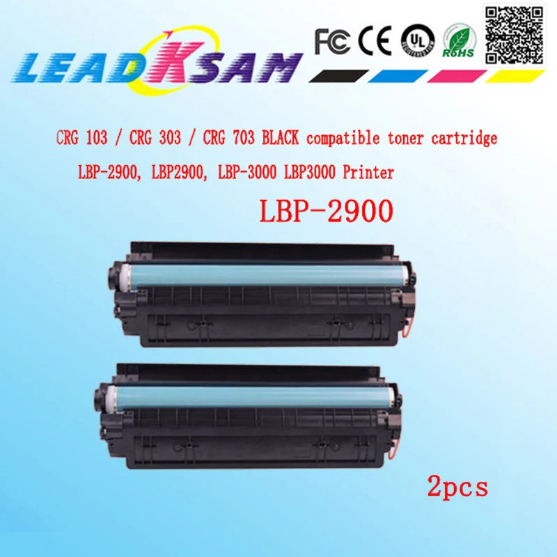 Черный картридж с тонером для принтера CANON LBP 2900 LBP2900 2шт CRG103 / CRG303 CRG703|black laser toner