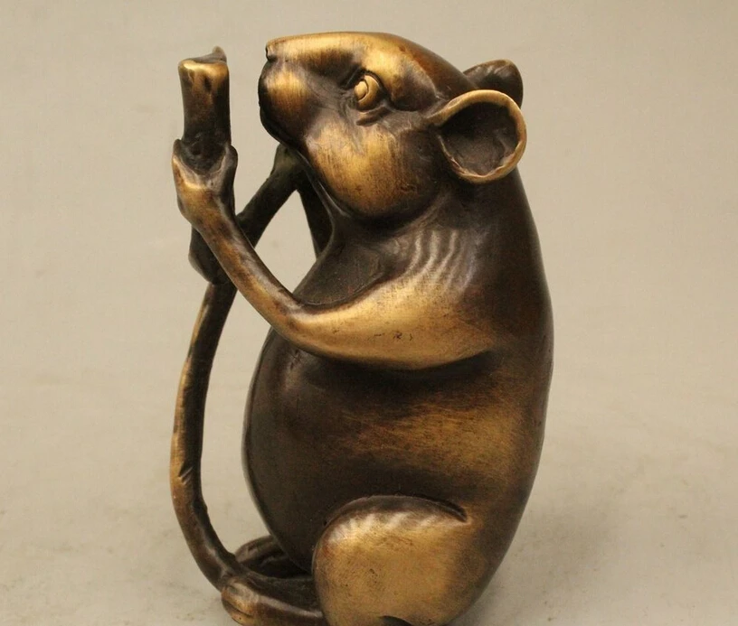 4 &quotКитайский Фэншуй медный Зодиак Год счастливый мышь выглядит Буке богатство