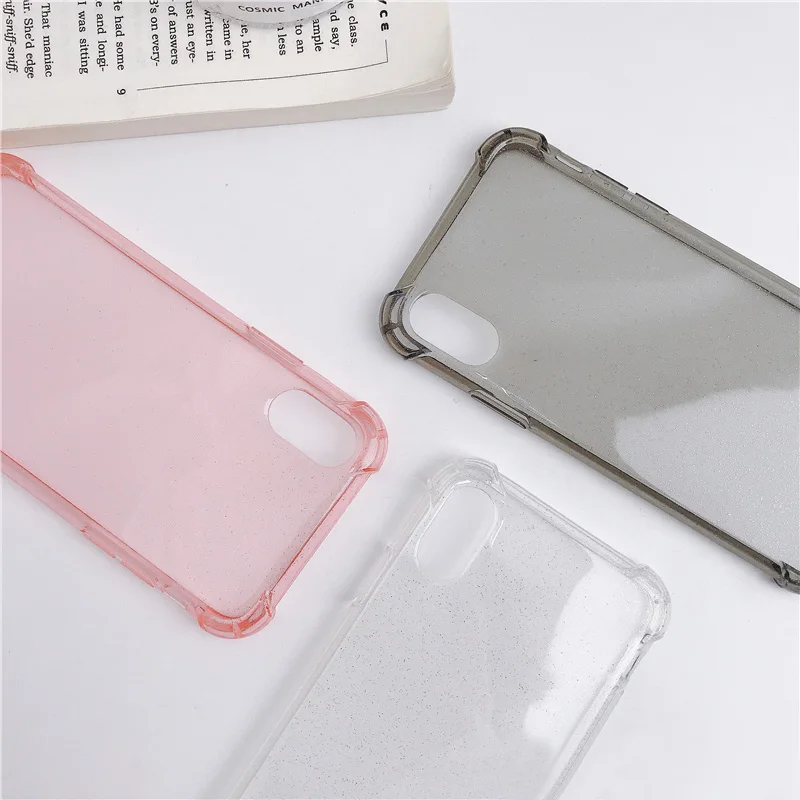 QJW с сияющими блестками анти стук чехол для телефона iPhone 6 6S 7 8 Plus X XS XR Макс моды
