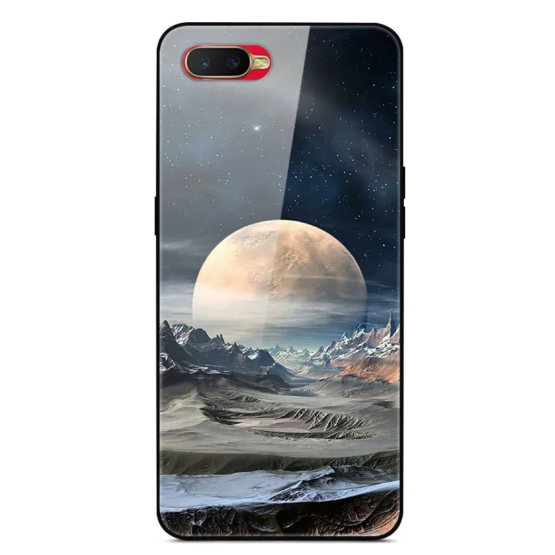 Чехол из закаленного стекла для OPPO RX17 Neo чехол силиконовый бампер жесткая стеклянная задняя крышка для OPPO RX17 Neo RX 17 Neo A1K AX7 Capas - Цвет: Темно-красный