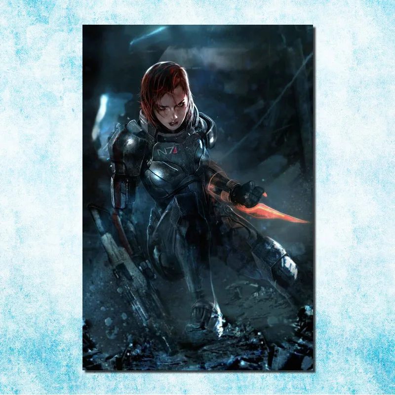 Mass Effect 2 3 4 горячей съемки действие игры Art Шелковый Холст плакат 13x20 24x36 дюймов картинки для гостиной Декор(больше)-4 - Цвет: click