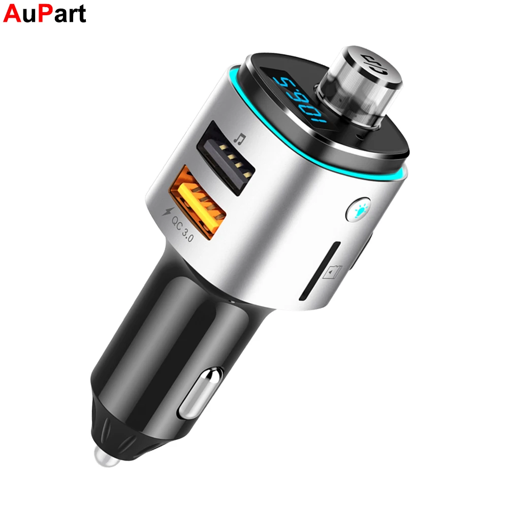 Автомобильный fm-передатчик V4.2, Bluetooth, беспроводной fm-радио, автомобильный bluetooth-адаптер с QC3.0, поддержка зарядки, USB, TF карта, светильник