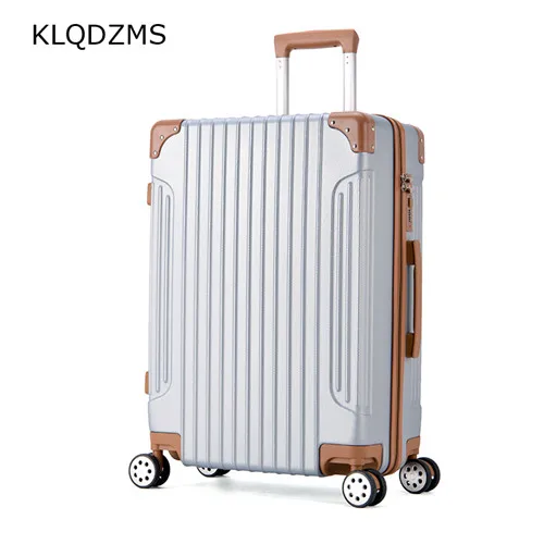 KLQDZMS 20/22/24/26 дюймов Для женщин прокатки Чемодан комплекты с сумочкой в комплекте, Для женщин Vintager тележка масштабных дорожных чемоданов, косметичка колеса - Цвет: only luggage