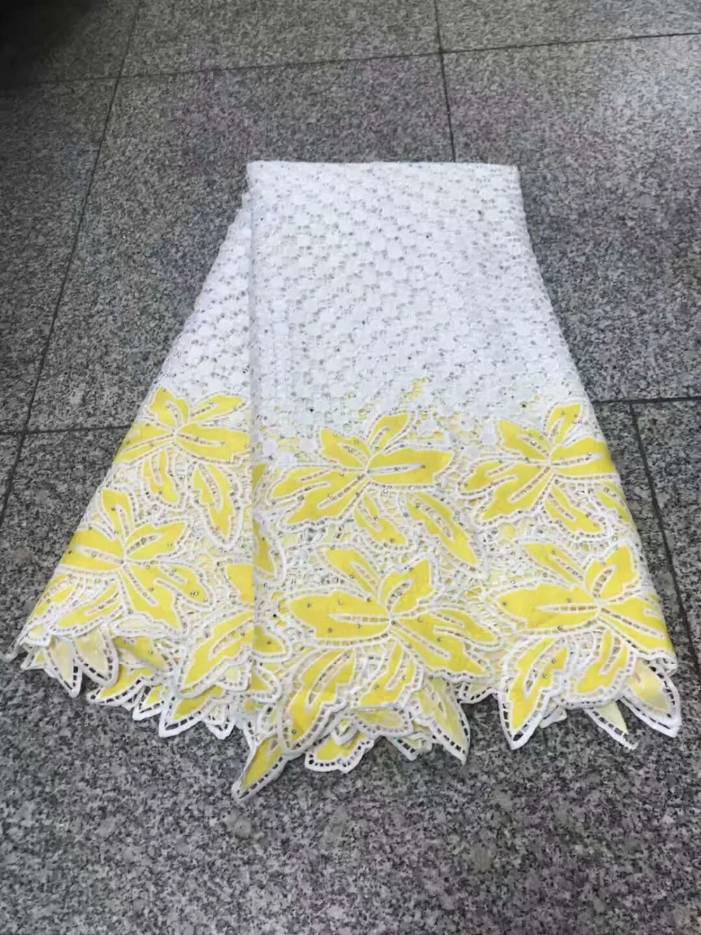 white Wholesale Embroidery african guipure lace water soluble chemical fabric!High quality cream fabric | Дом и сад