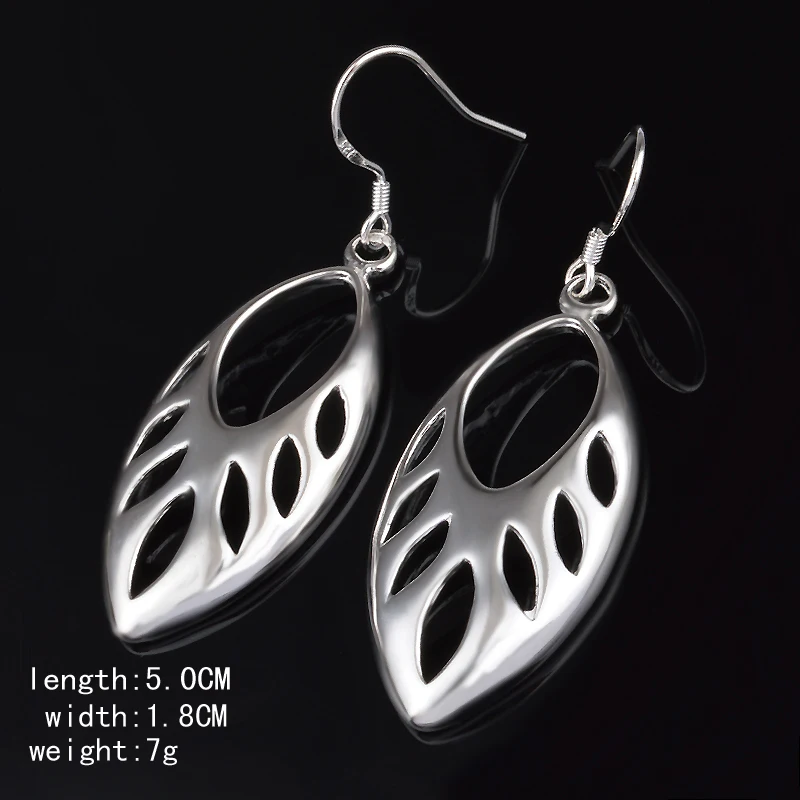 925 sterling silver women earrings Korean hollow jewelry gifts | Украшения и аксессуары