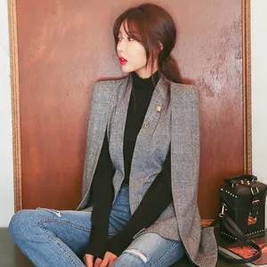 Новая модная Осенняя женская накидка ZAWFL 2020, шаль в европейском стиле, пончо с длинным рукавом и отложным воротником, искусственное пальто