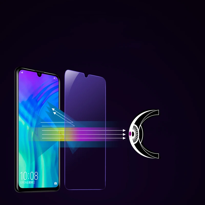 2 шт. полное закаленное стекло для Huawei Y6 2019 MRD LX1F 0 26 мм 9H защита от синего излучения