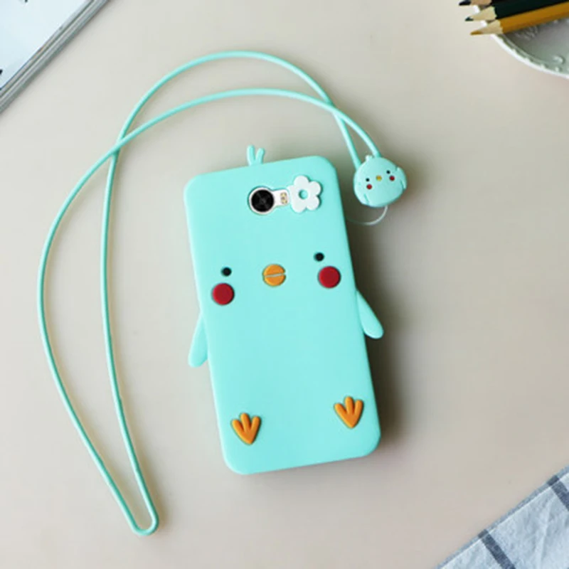 Чехол ALIVO для Huawei Y5 II с оригинальным шнурком мультяшный 3D Милый Цыпленок мягкий