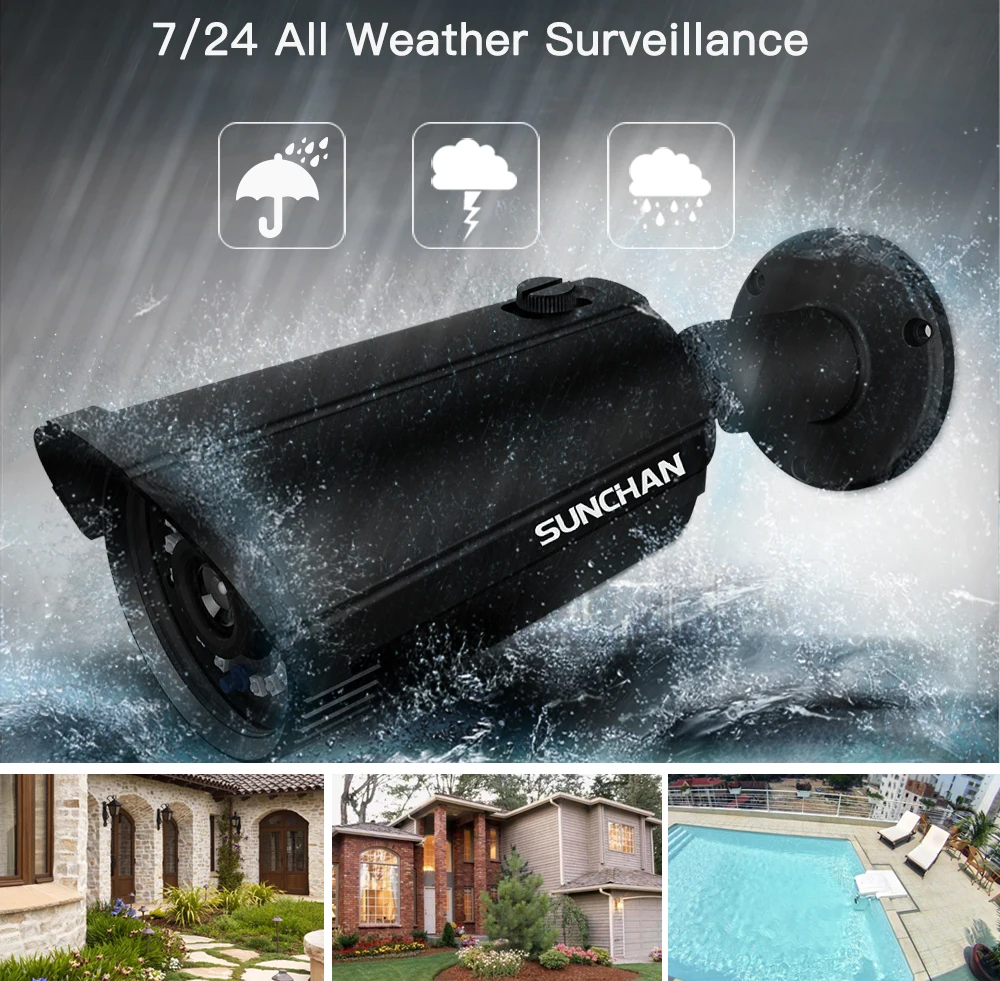 SunChan AHD камера наблюдения ИК Инфракрасная 1080P CCTV безопасности наружная