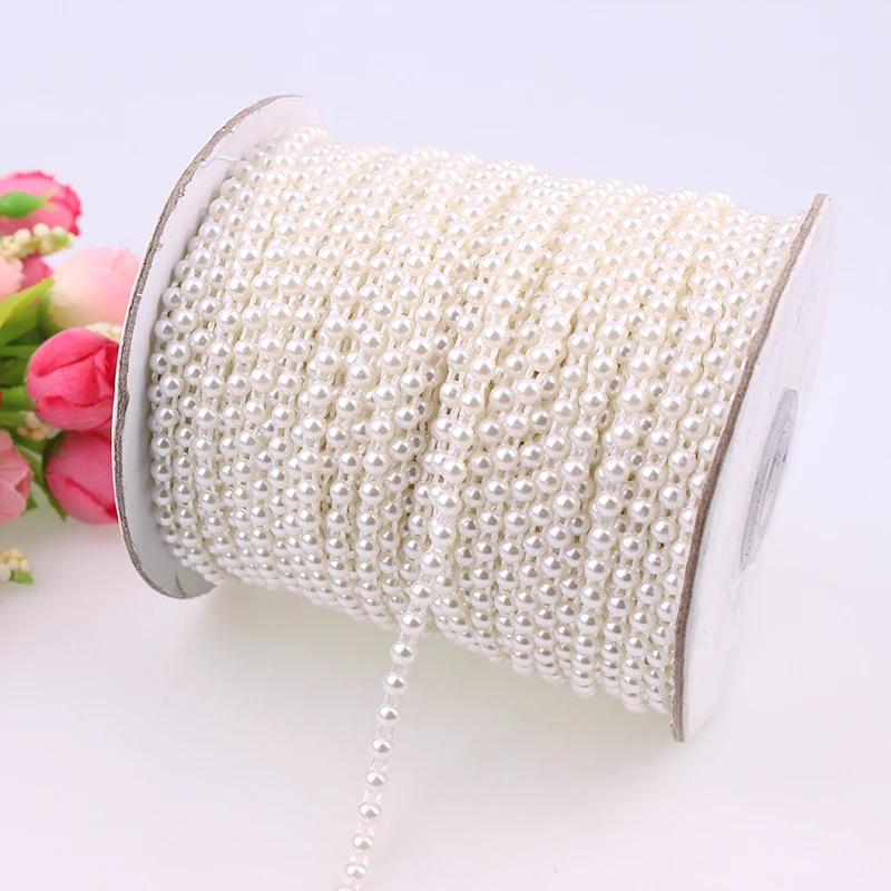 Гирлянда из полукруглых бусин с имитацией жемчуга длина 50 м 2 цвета|pearls colors|beads