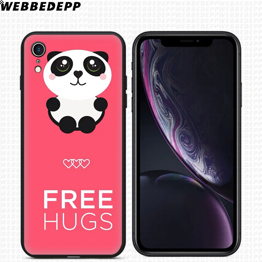 WEBBEDEPP Free Hugs Animal Cute Soft Silicone Case for iPhone 11 Pro Xr Xs Max X or 10 8 7 6 6S Plus 5 5S SE |