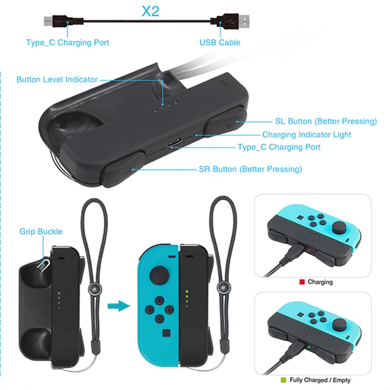 Мини контроллер джойстика для Nintendo Switch Joy con зарядное устройство Dock Station|Зарядные