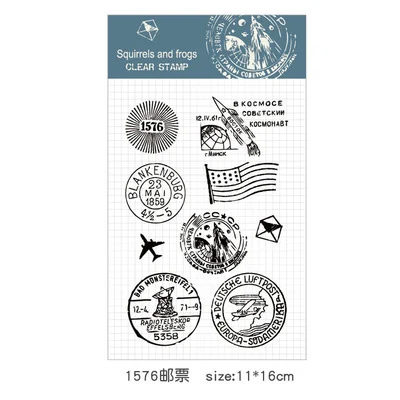 02 1576postmark Винтажный маркер, прозрачный силиконовый штамп для скрапбукинга, альбом, сделай сам, украшение, резиновый штамп, Детские канцелярские принадлежности - Цвет: 02 1576postmark