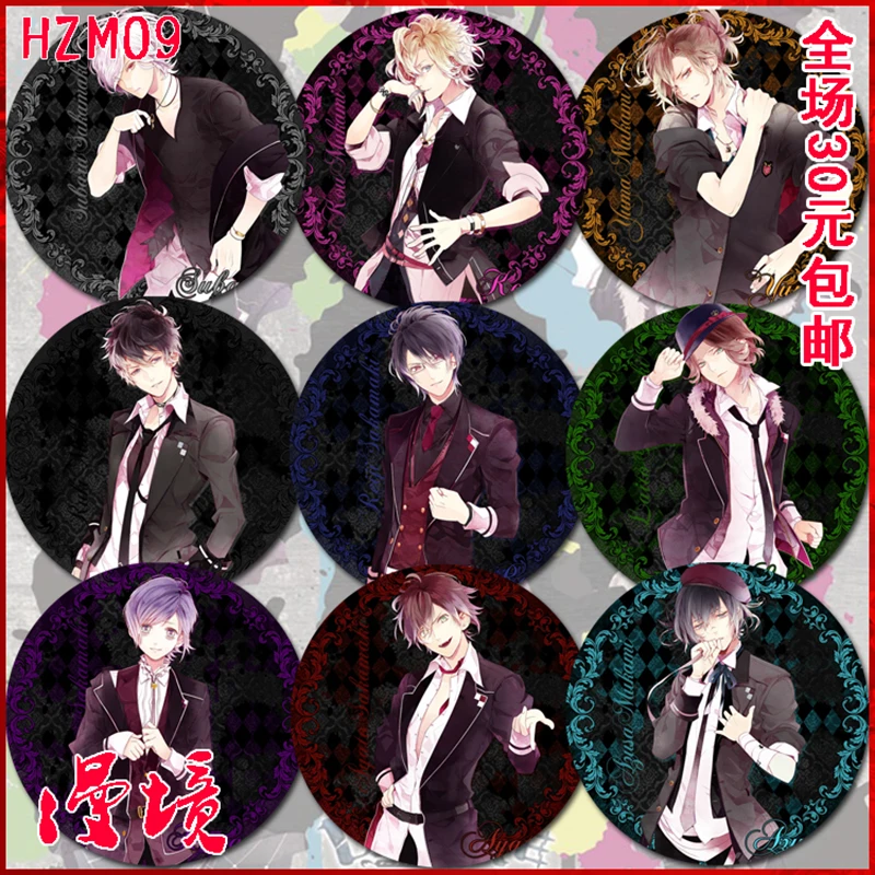 ZXFJXR 58 мм анимация Diabolik Lovers Reiji Ayato Laito Kanato значок Sakamaki Shu значки на рюкзак