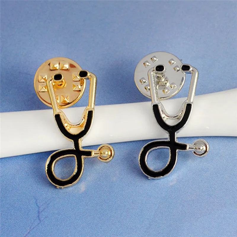 Tiny Metal Stethoscope Brooch Pins For Doctors Nurse Student Jacket Coat Shirt Collar Lapel Pin Button Badge Medical Jewelery | Украшения и