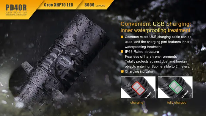 Fenix PD40R Cree XHP 70 светодиодный Taschenlampe 3000 люмен наружный светильник|fashlight| |