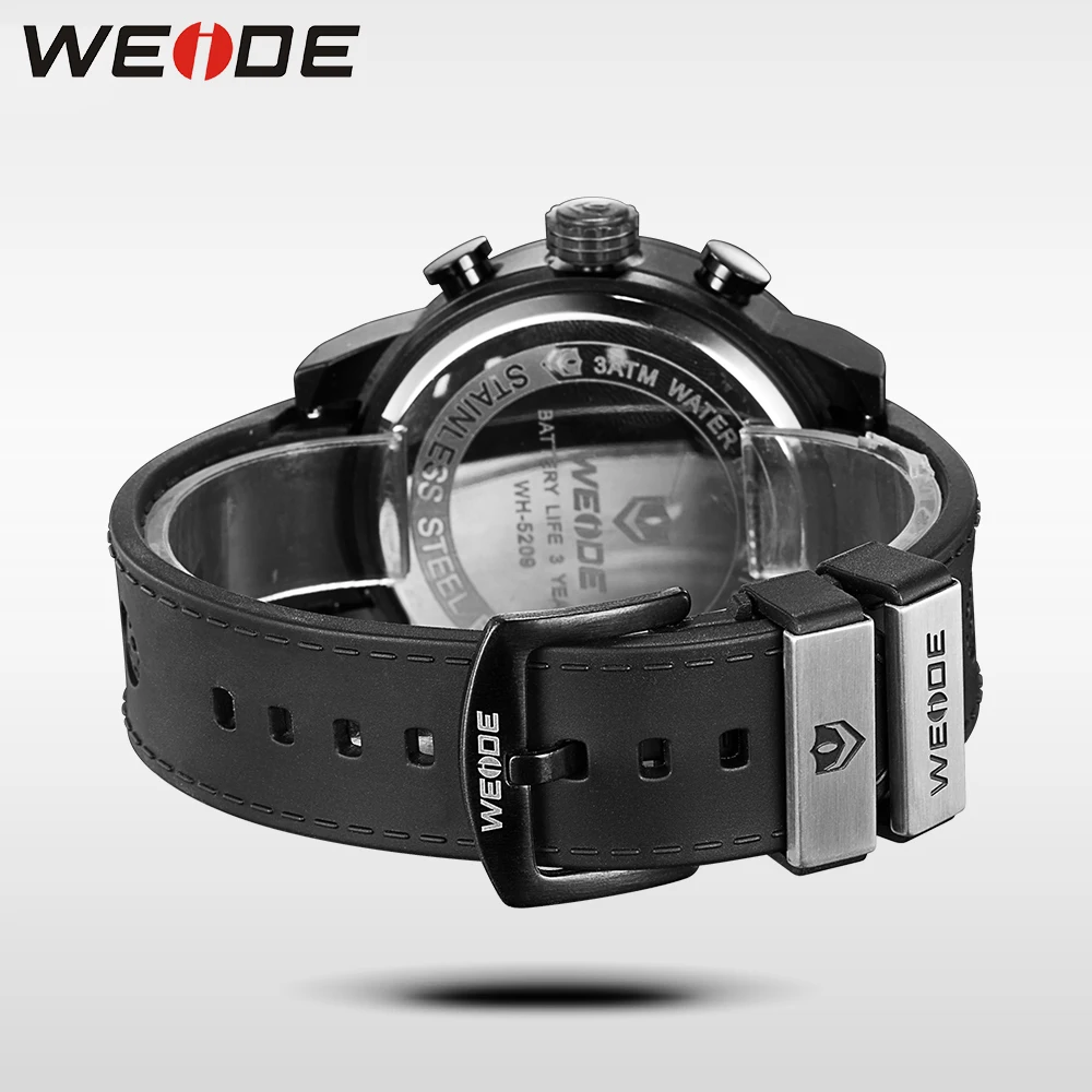 WEIDE кварцевые повседневные часы, военные спортивные часы, водонепроницаемые, несколько часовых поясов, мужские часы, будильник, электронные наручные часы