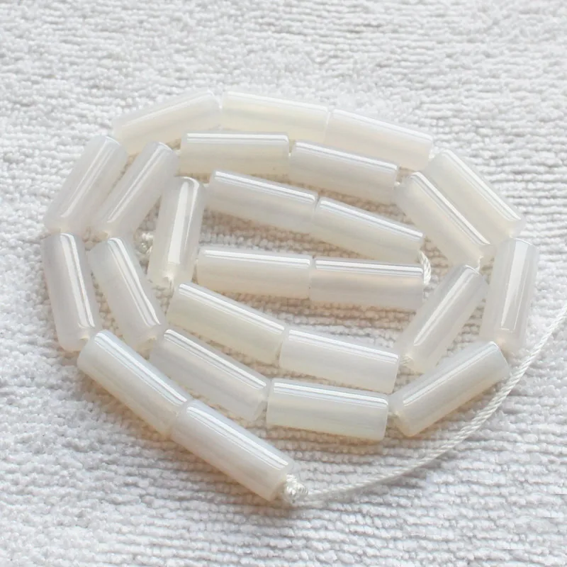 Бусины Из Натурального белого агата 6 х16 мм 15 дюймов/26 шт.|loose beads|bead wholesalewholesale beads |