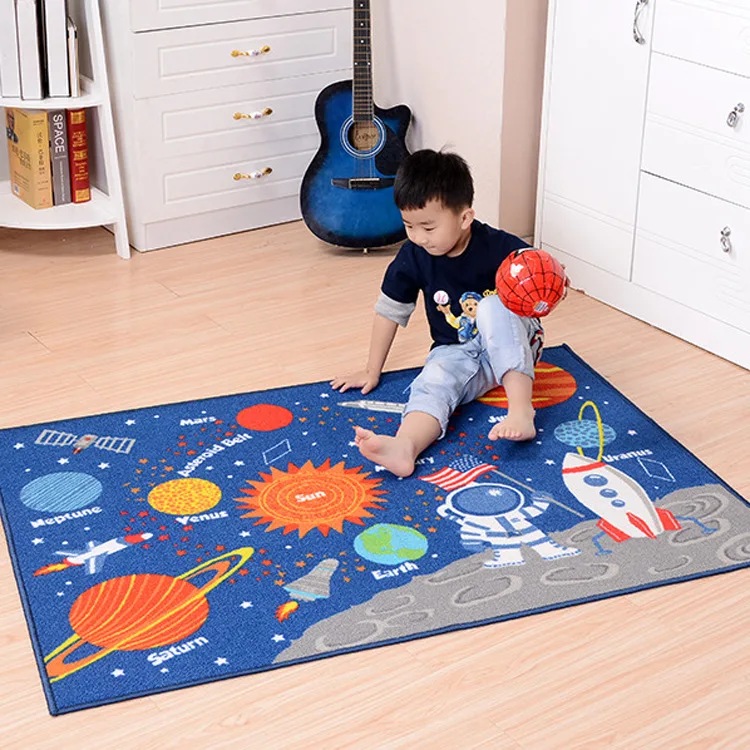 

LOUTASI Baby Infant Play Mats Kids Crawling Carpet Floor Rug Baby Cartoon Galaxy Pattern Blanket Game Pad Children Room Decor