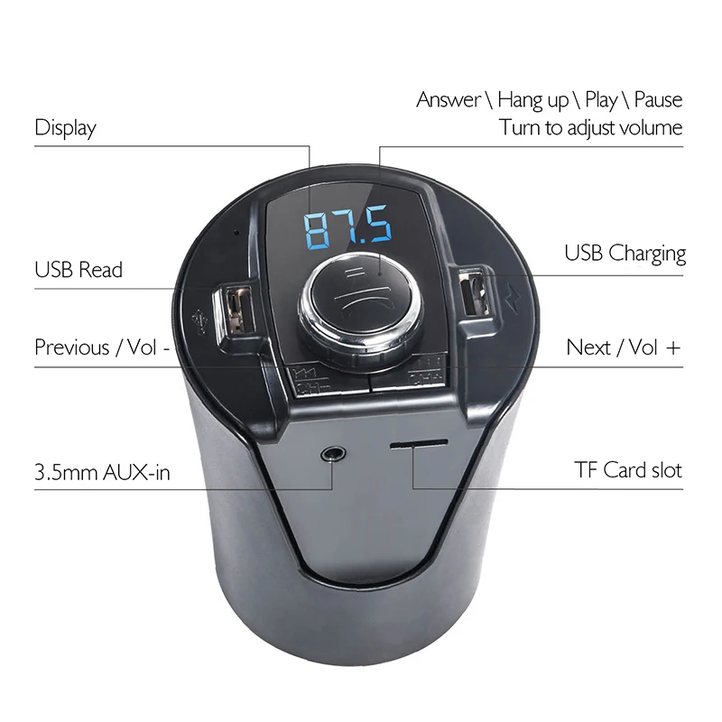 BX6 1 2 &quotLCD Bluetooth автомобильный комплект MP3-плеер fm-передатчик без рук с двойным USB
