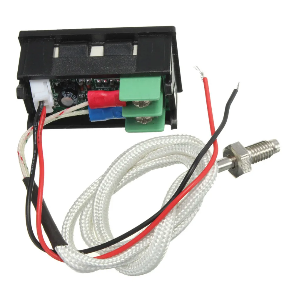 DC12V красный светодиодный термометр с цифровой термопарой измеритель температуры