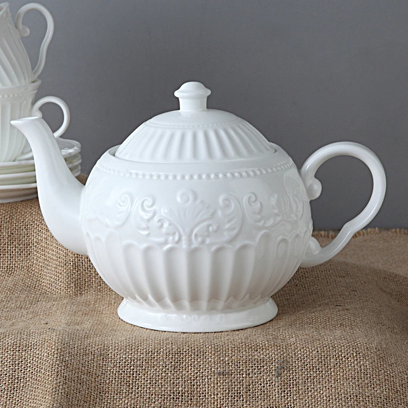 Новинка кружевной кофейник в европейском стиле с ручкой 3D Rilievo чисто белый