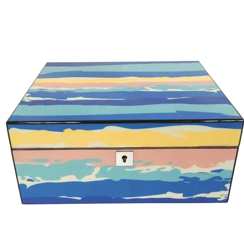 Модный двухуровневый контейнер для сигар с глянцевой отделкой красивый хранения