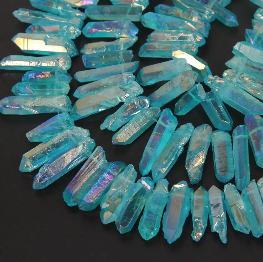 Полированные натуральные небесно-синие титановые кварцевые бриолеты