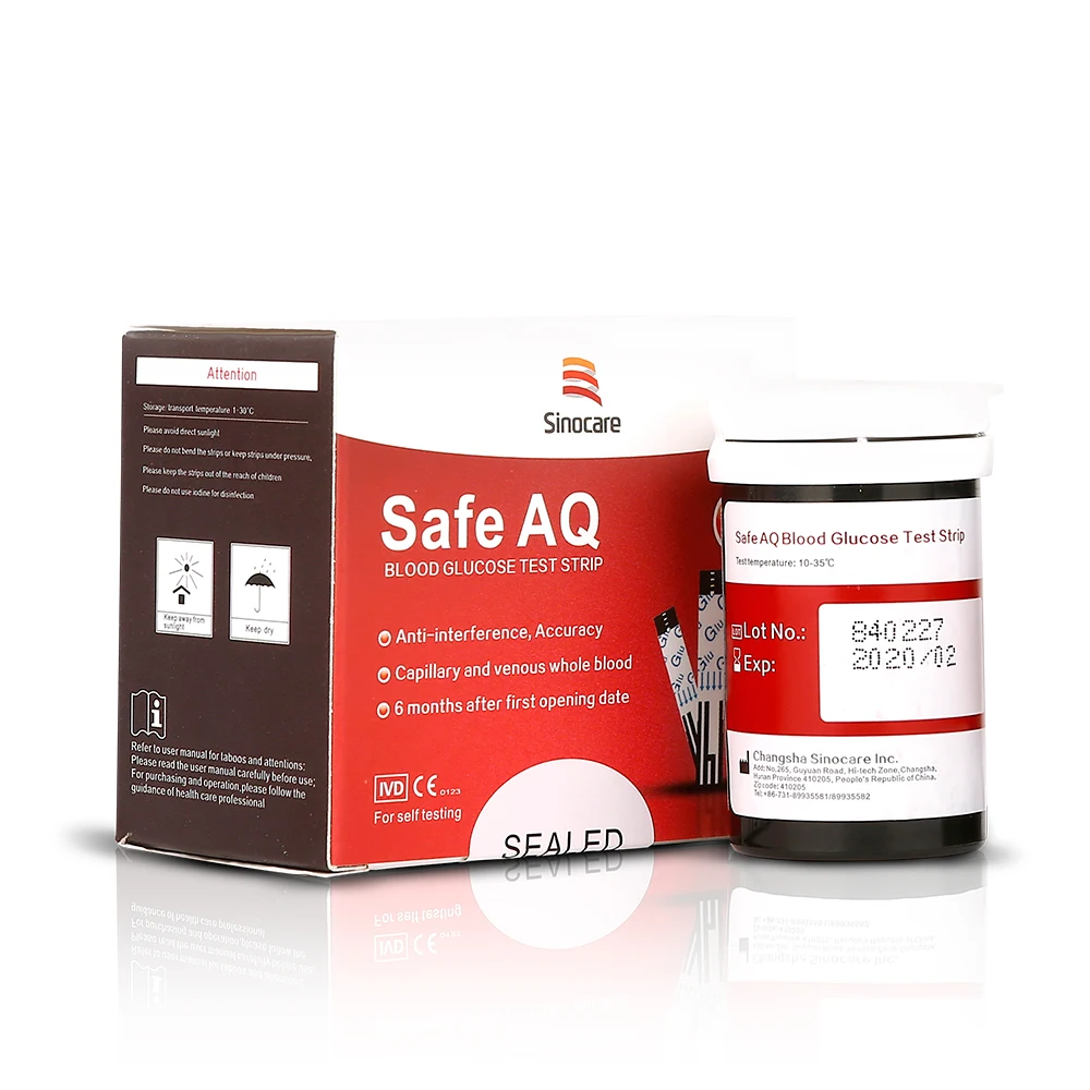 SINOCARE Safe AQ умный глюкометр с тестовыми полосками Lancets 5S простой тест точный для диабета